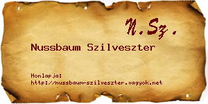 Nussbaum Szilveszter névjegykártya